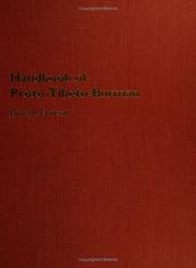 Cover of: Handbook of Proto-Tibeto-Burman: system and philosophy of Sino-Tibetan reconstruction