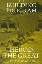 Cover of: The building program of Herod the Great