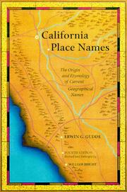 California place names by Erwin Gustav Gudde