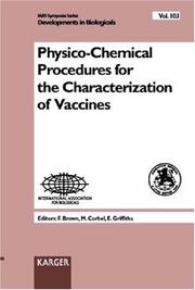 Physico-chemical procedures for the characterization of vaccines by Michael J. Corbel