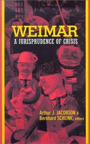 Cover of: Weimar: A Jurisprudence of Crisis