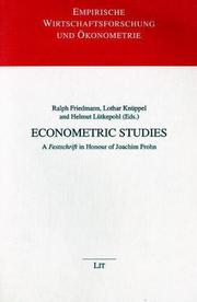 Cover of: Econometric Studies