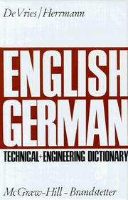 Cover of: English-German Technical and Engineering Dictionary