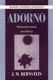 Cover of: Adorno: Disenchantment and Ethics (Modern European Philosophy)