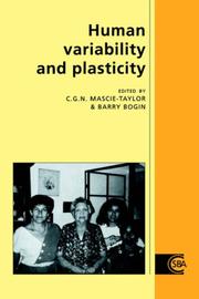 Cover of: Human Variability and Plasticity (Cambridge Studies in Biological and Evolutionary Anthropology)