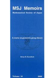 A Course on Geometric Group Theory (Mathematical Society of Japan Memoirs) by Brian H. Bowditch