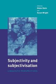 Cover of: Subjectivity and Subjectivisation: Linguistic Perspectives
