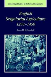 Cover of: English Seigniorial Agriculture, 12501450 (Cambridge Studies in Historical Geography)
