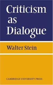 Cover of: Criticism As Dialogue