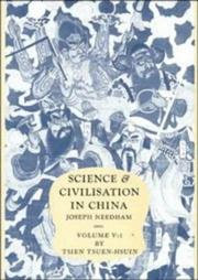 Cover of: Science and Civilisation in China: Volume 5, Chemistry and Chemical Technology; Part 1, Paper and Printing