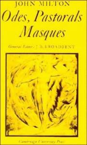 Odes, pastorals, masques