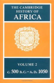 The Cambridge history of Africa. Vol.2 : from c.500 BC to AD 1050