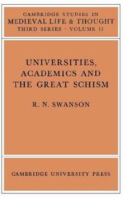 Cover of: Universities, academics and the Great Schism