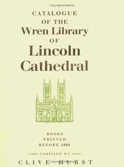 Catalogue of the Wren Library of Lincoln Cathedral : books printed before 1801