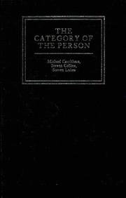 Cover of: The Category of the Person: Anthropology, Philosophy, History