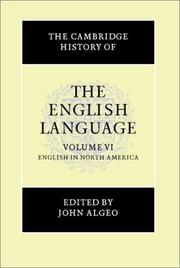 Cover of: The Cambridge History of the English Language, Vol. 6: English in North America
