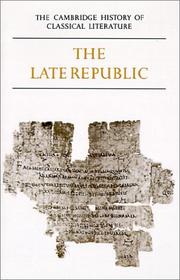 The Cambridge history of classical literature. Vol.2, [Latin literature]