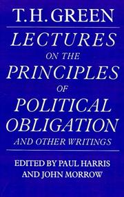 Cover of: Lectures on the Principles of Political Obligation and Other Writings
