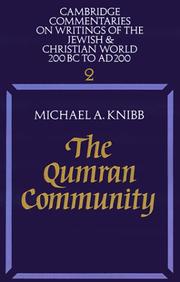 Cover of: The Qumran community
