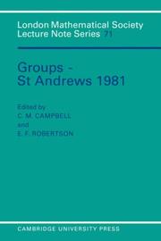 Cover of: Groups--St. Andrews 1981
