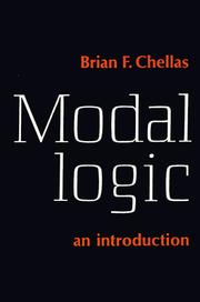 Cover of: Modal logic by Brian F. Chellas