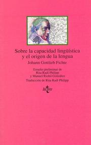 Cover of: Sobre La Capacidad Linguistica y El Origen de La Lengua