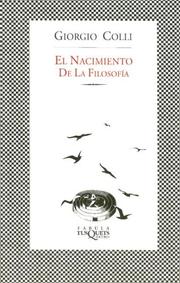 Cover of: El Nacimiento De La Filosofia (Fabula (Tusquets Editores))