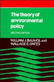 The theory of environmental policy by William J. Baumol