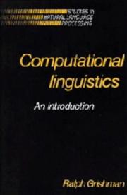 Cover of: Computational linguistics: an introduction