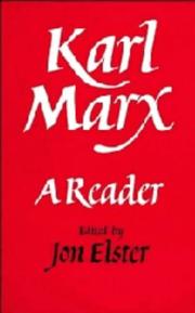 Cover of: Karl Marx: A Reader