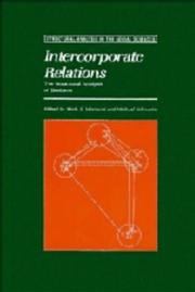 Cover of: Intercorporate relations: the structural analysis of business