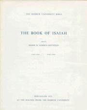 Cover of: The Book of Isaiah: The Hebrew University Bible (Hebrew University Bible Project)