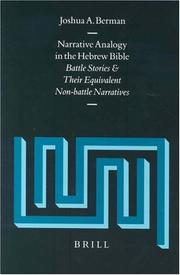 Cover of: Narrative Analogy in the Hebrew Bible by Joshua Berman