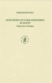 Cover of: Functions of Code Switching in Egypt: Evidence from Monologues (Studies in Semitic Languages and Linguistics, 46) (Studies in Semitic Languages and Linguistics)