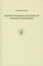 Cover of: Semitic Studies in Honour of Edward Ullendorff (Studies in Semitic Languages and Linguistics, 47) (Studies in Semitic Languages and Linguistics)