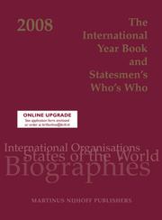 Cover of: The International Year Book and Statesmen's Who's Who 2008 (International Year Book and Statesmen's Who's Who)