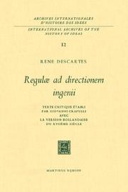 Cover of: Regulae ad directionem ingenii by René Descartes