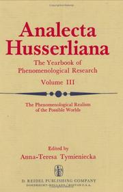 Cover of: The Phenomenological Realism of the Possible Worlds: The 'A Priori', Activity and Passivity of Consciousness, Phenomenology and Nature (Analecta Husserliana)