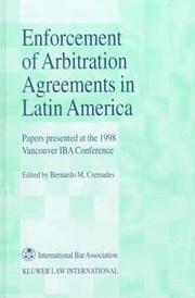 Enforcement of arbitration agreements in Latin America : papers presented at the 1998 Vancouver IBA Conference