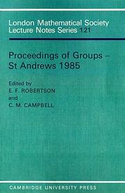 Proceedings of groups _ St Andrews 1985