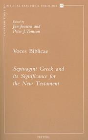 Cover of: Voces Biblicae: Septuagint Greek and Its Significance for the New Testament (Contributions to Biblical Exegesis & Theology)
