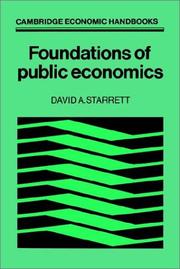 Cover of: Foundations of public economics