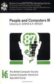 Cover of: People and Computers III (British Computer Society Workshop Series)
