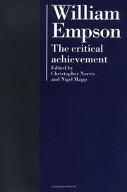 Cover of: William Empson: the critical achievement
