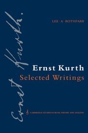 Cover of: Ernst Kurth: selected writings