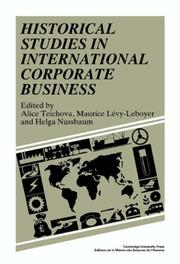 Historical studies in international corporate business