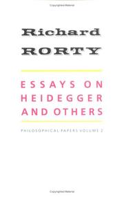 Cover of: Essays on Heidegger and others