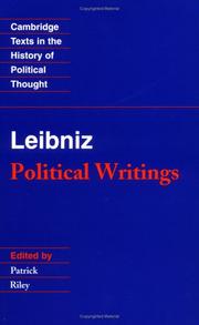Cover of: Leibniz: political writings