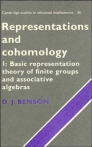 Representations and cohomology. 1, Basic representation theory of finite groups and associative algebras