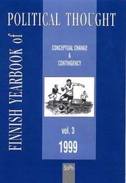Cover of: Finnish Yearbook of Political Thought 1999. Conceptual Change & Contingency